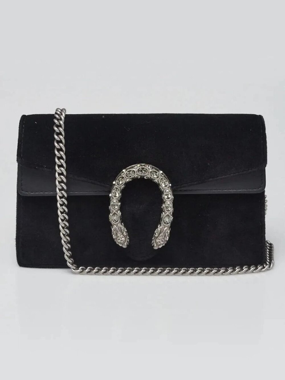 Gucci Black Velvet Dionysus Super Mini Chain Bag